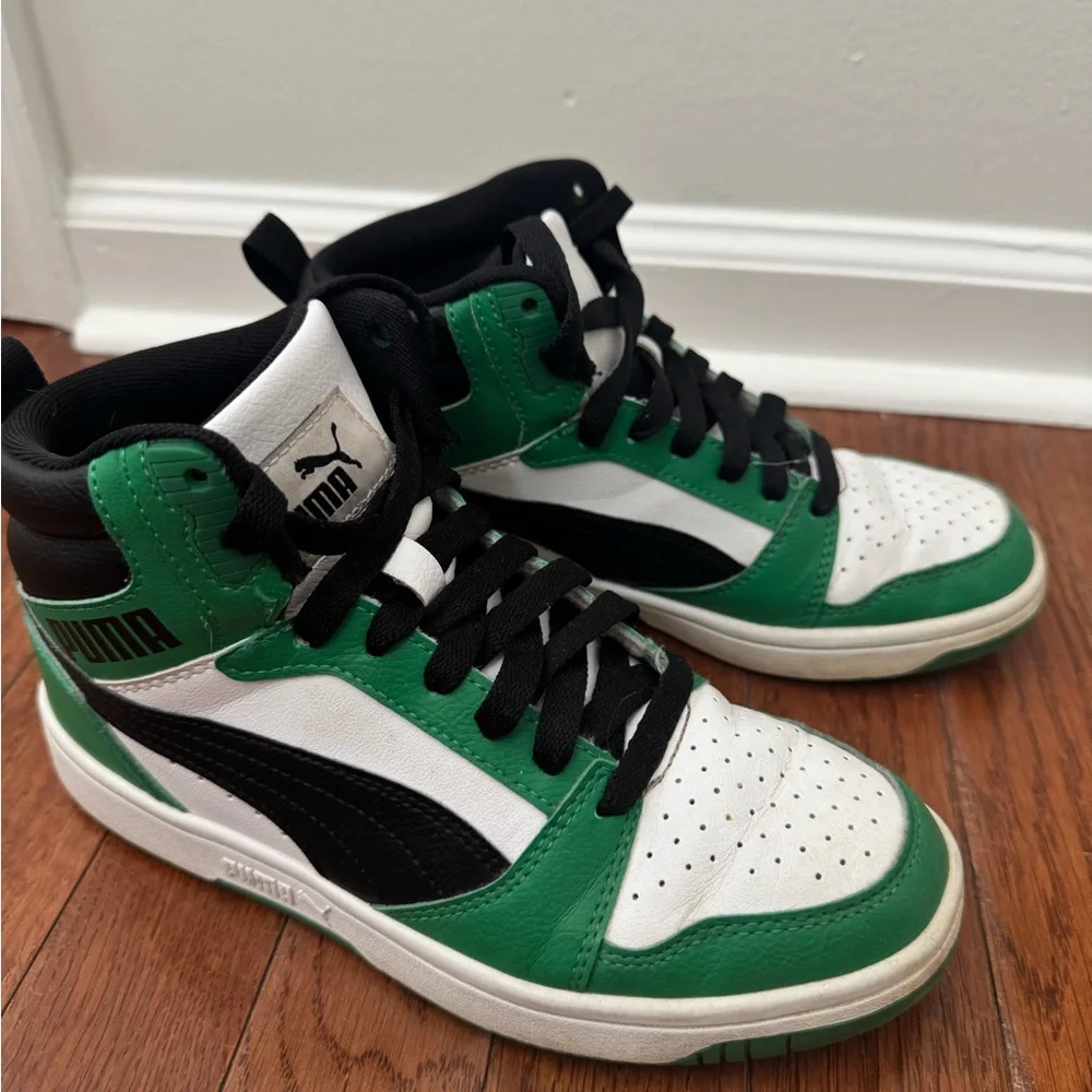 Puma Rebound - Black, Green, and White (Big Kid) - Picture 5 of 9